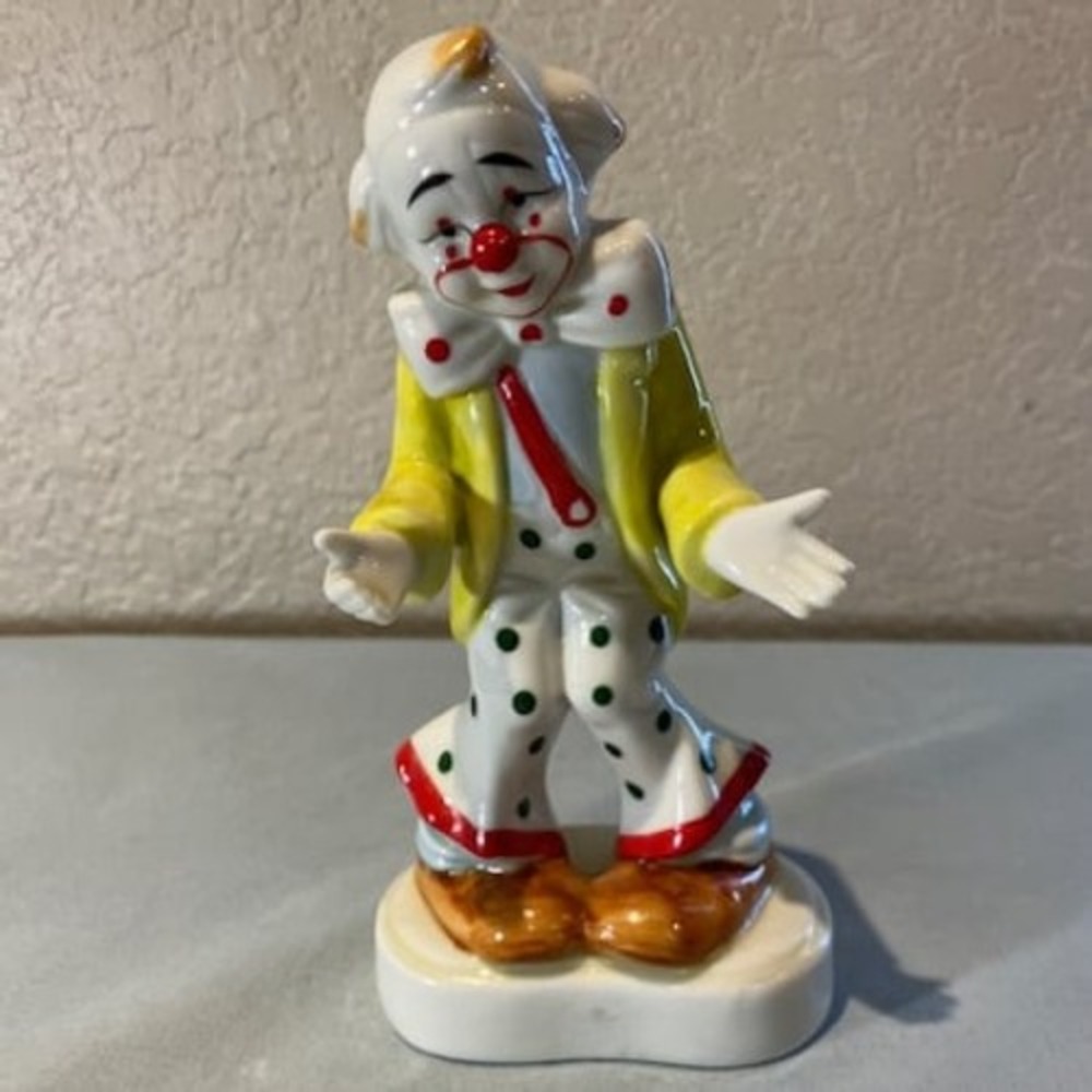Vintage Ceramic Circus Clown Figurine by‎ Homco 6"
